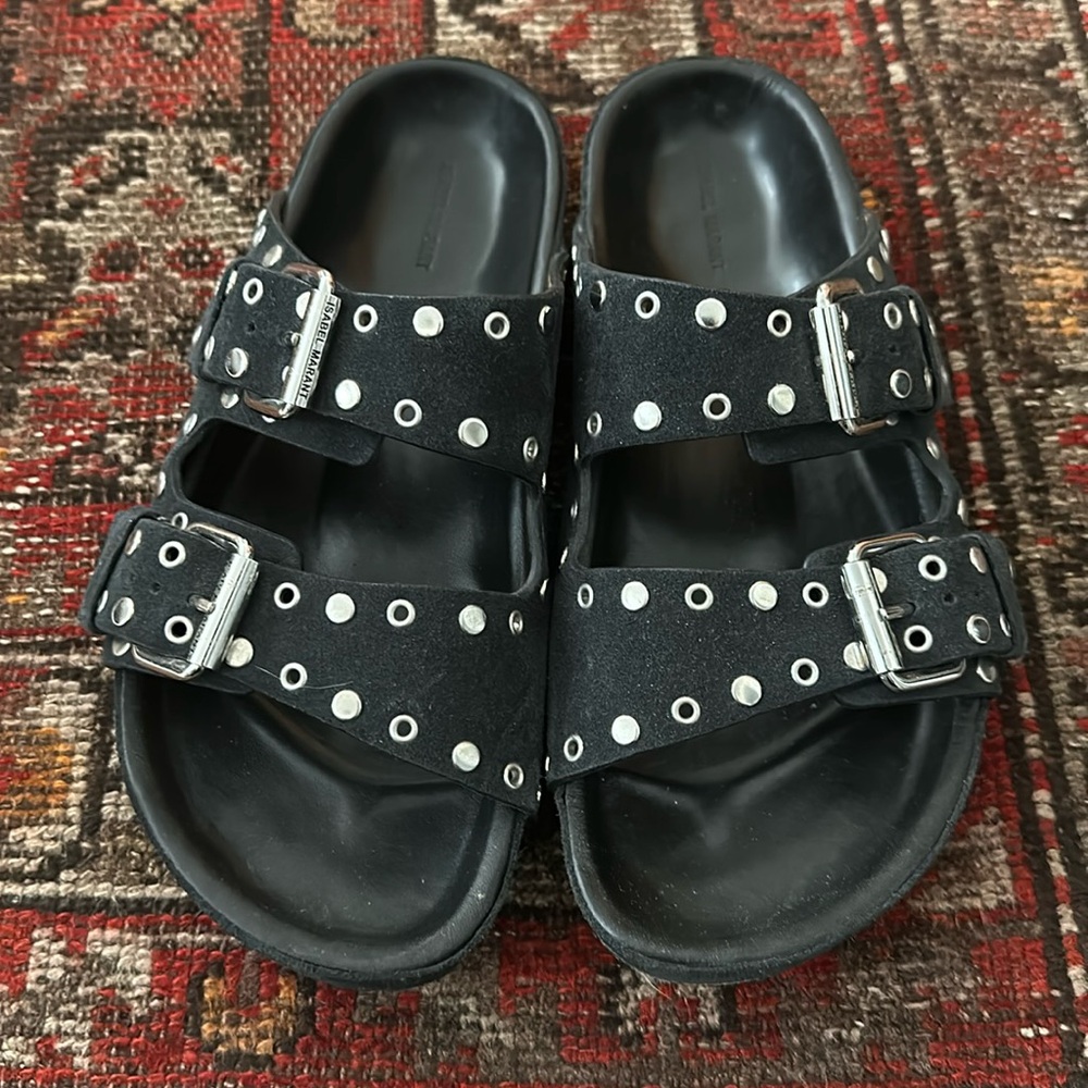 Isabel Marant Black Studded Sandals